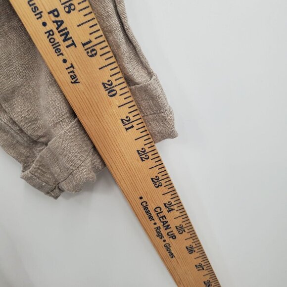 FLAX Brown Button Down Blouse Tunic Women Size Small 100% Linen Collared Long - Picture 11 of 12